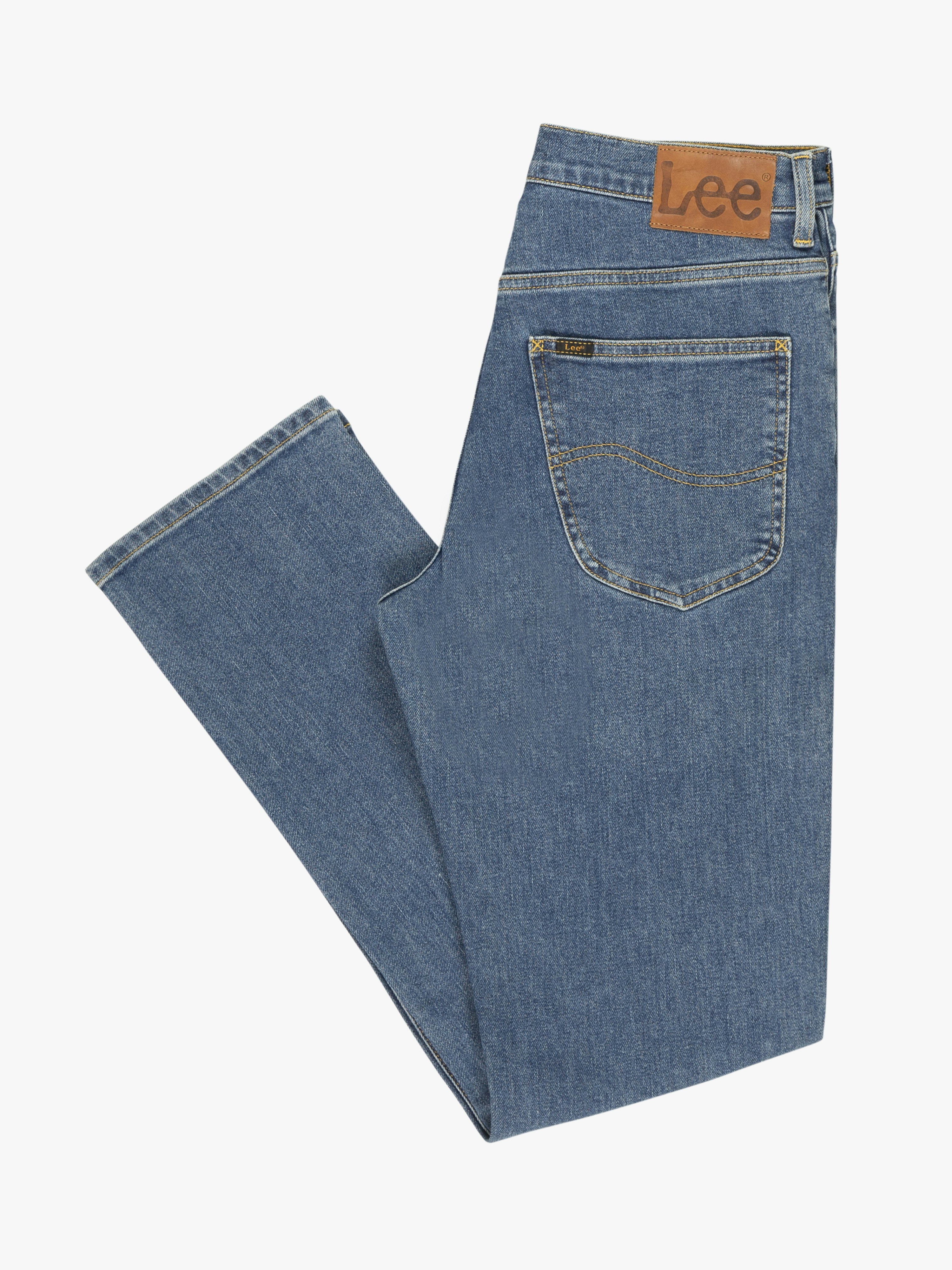 New Men's Lee Brooklyn Jeans One Wash Dark Blue Regular Fit Comfort Leg Denim 