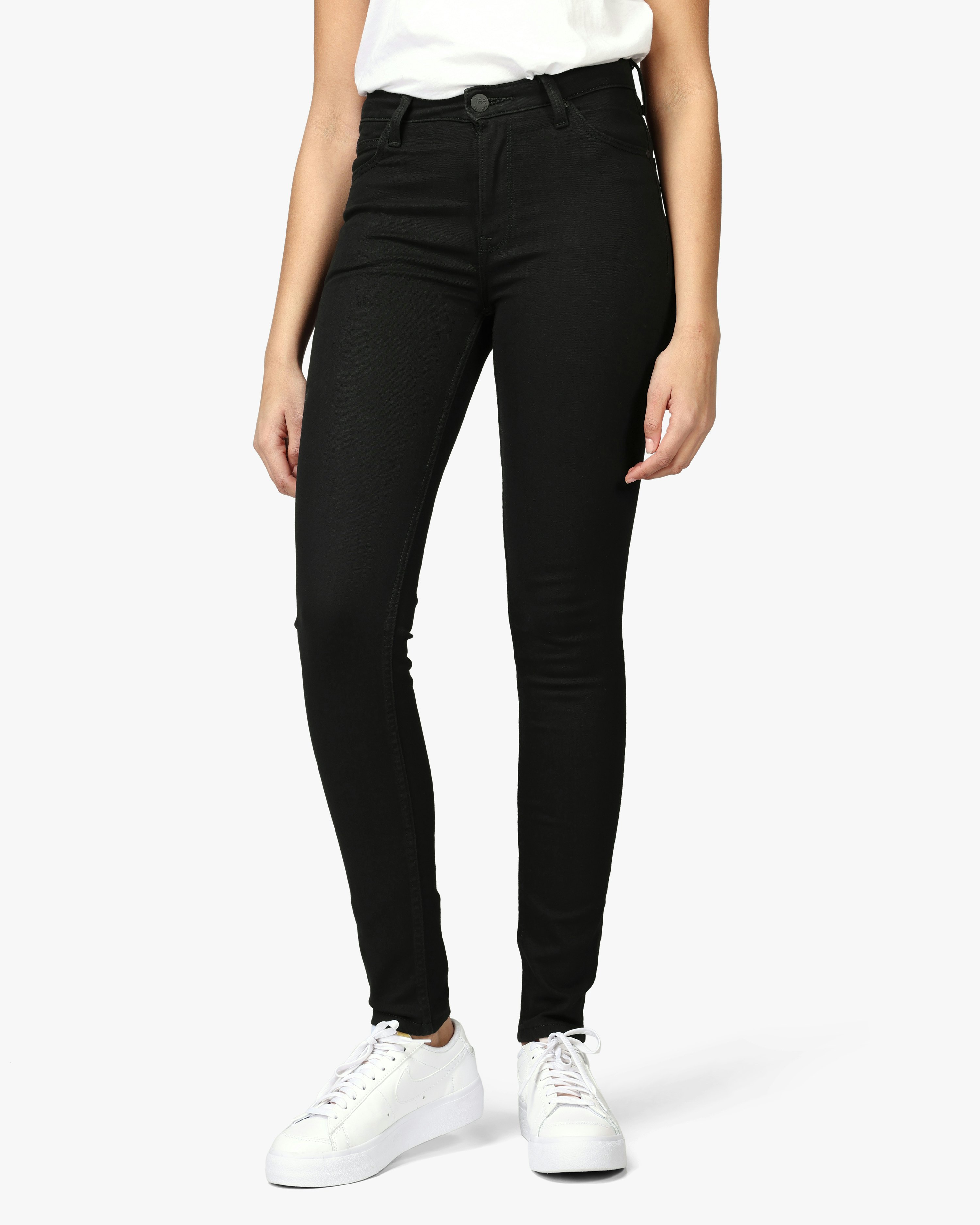 hm women jet black stretchable super skinny jeans – brandcollection.pk