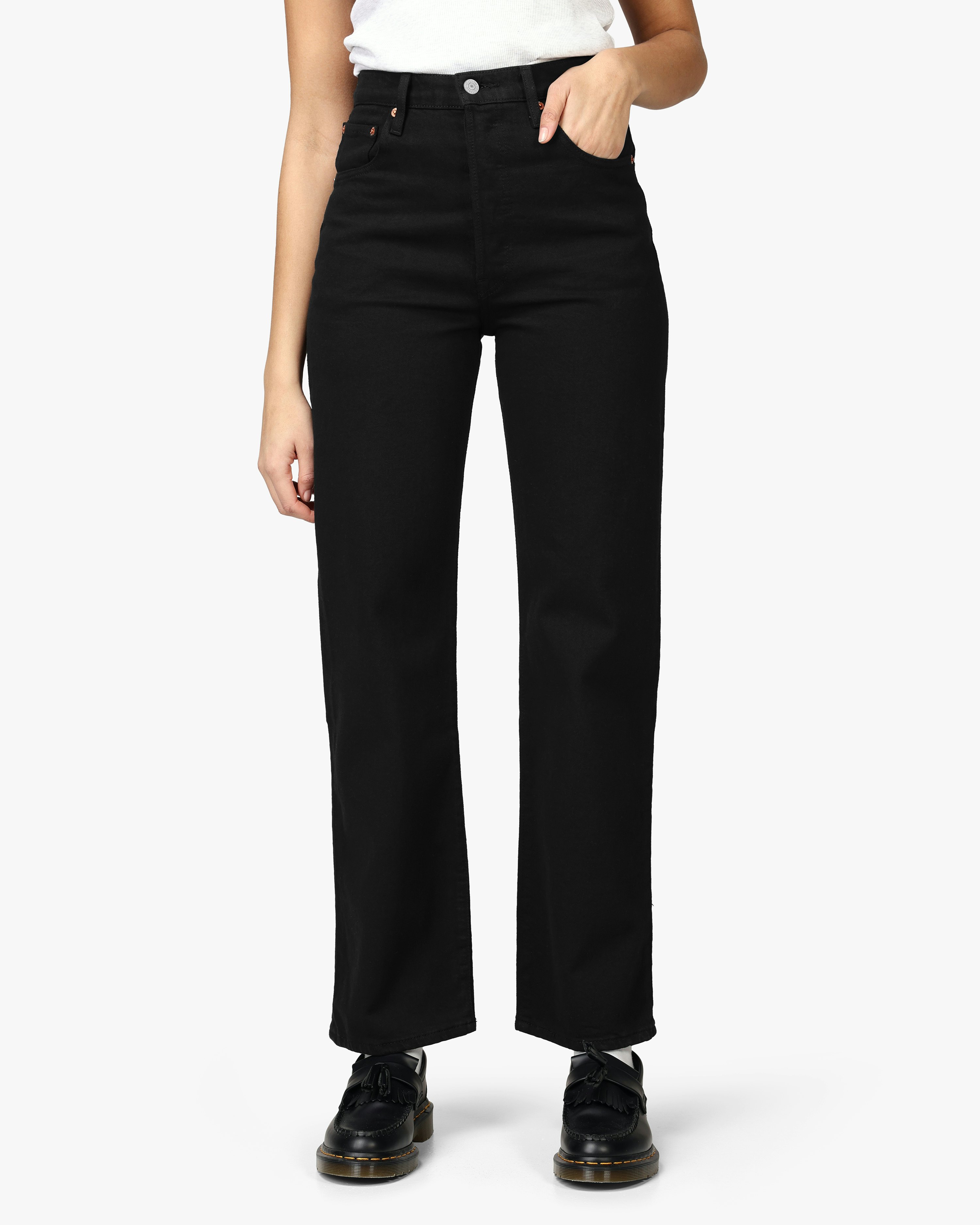 Levis Ribcage Straight Ankle Black Jeans | Women | at 