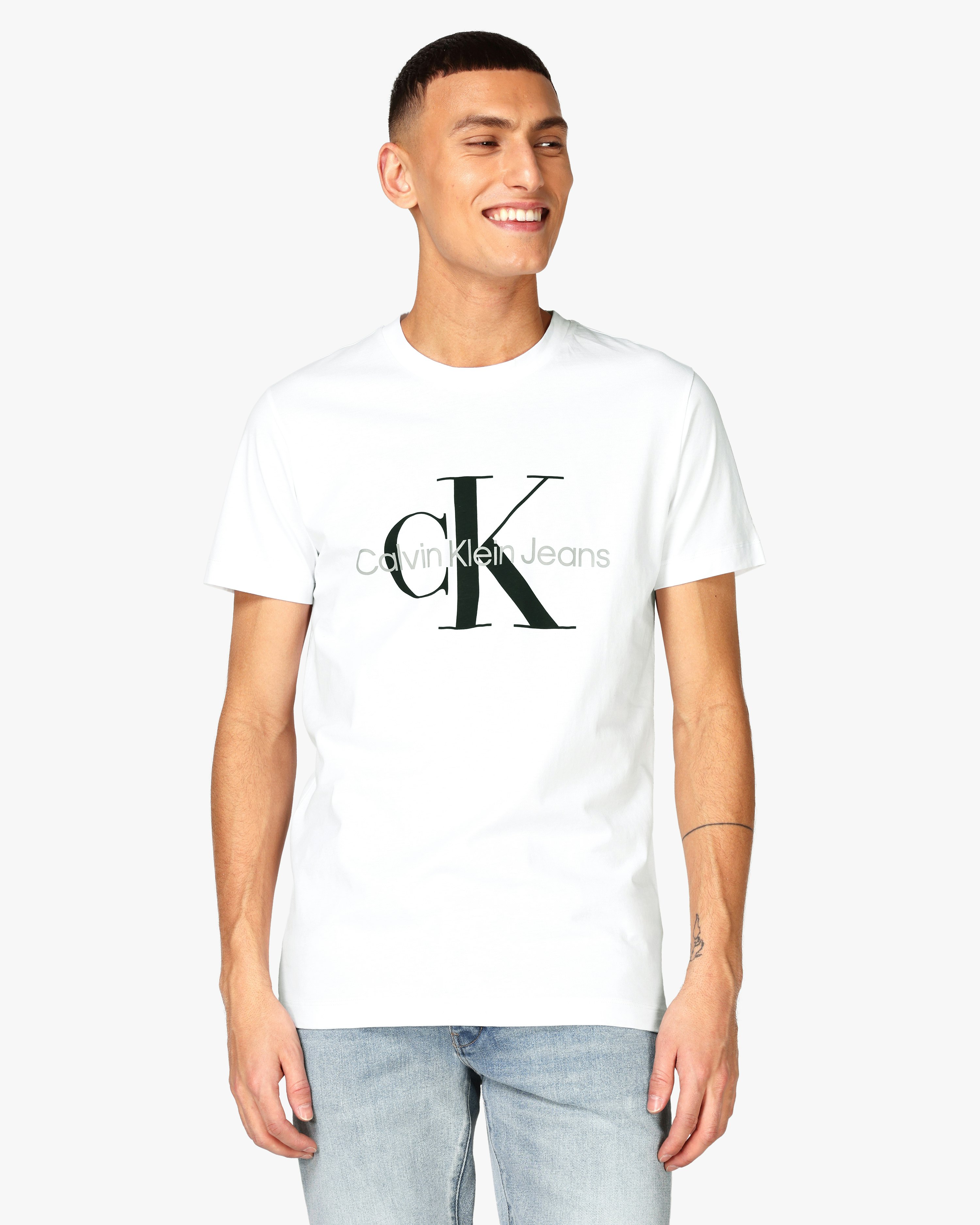 Calvin Klein Jeans Core Monogram Slim White T-Shirt | Men | at 