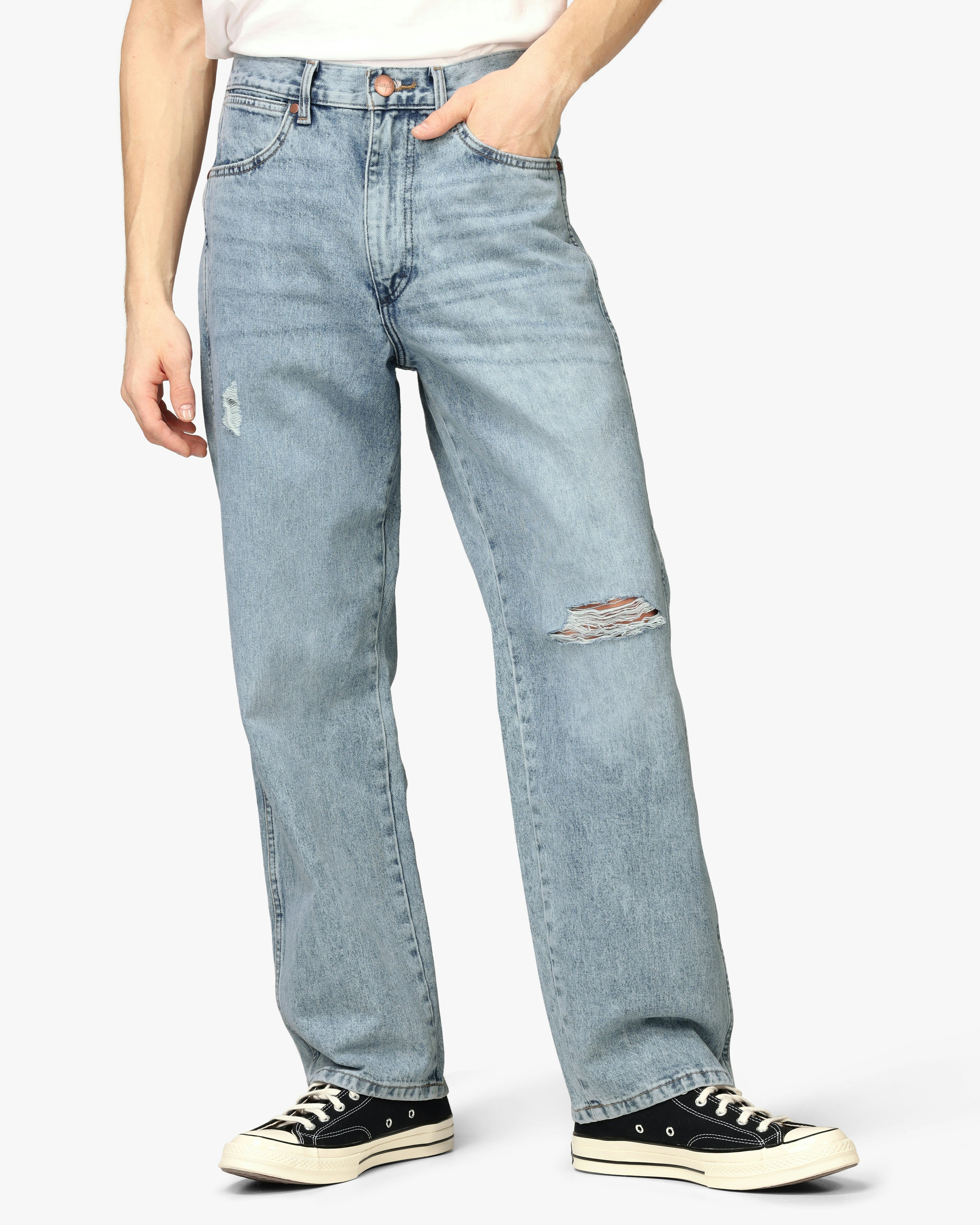 Wrangler Redding Light Blue Ripped Jeans | Men | at 