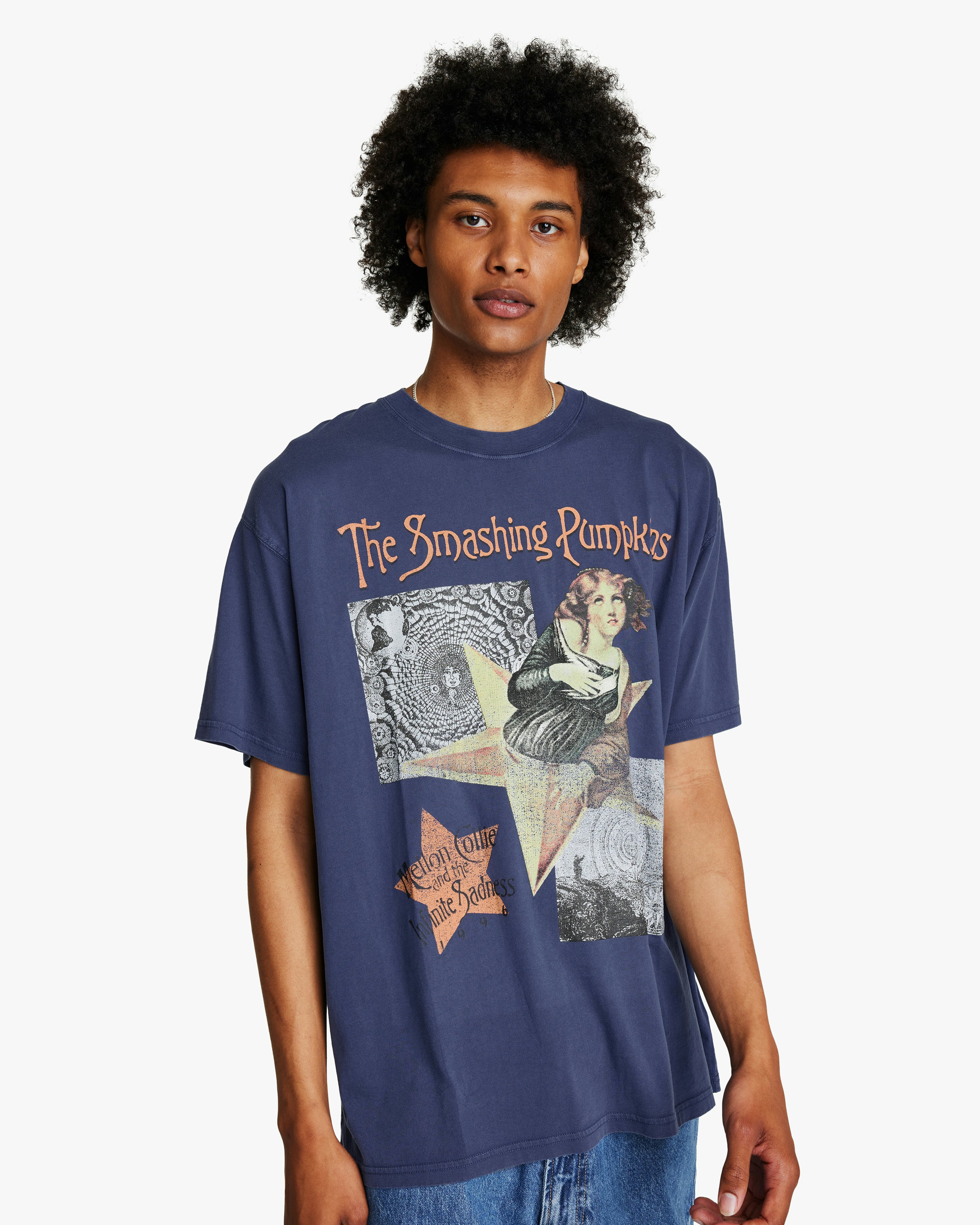 Carlings Culture The Smashing Pumpkins Loose Fit T-Shirt Blue 