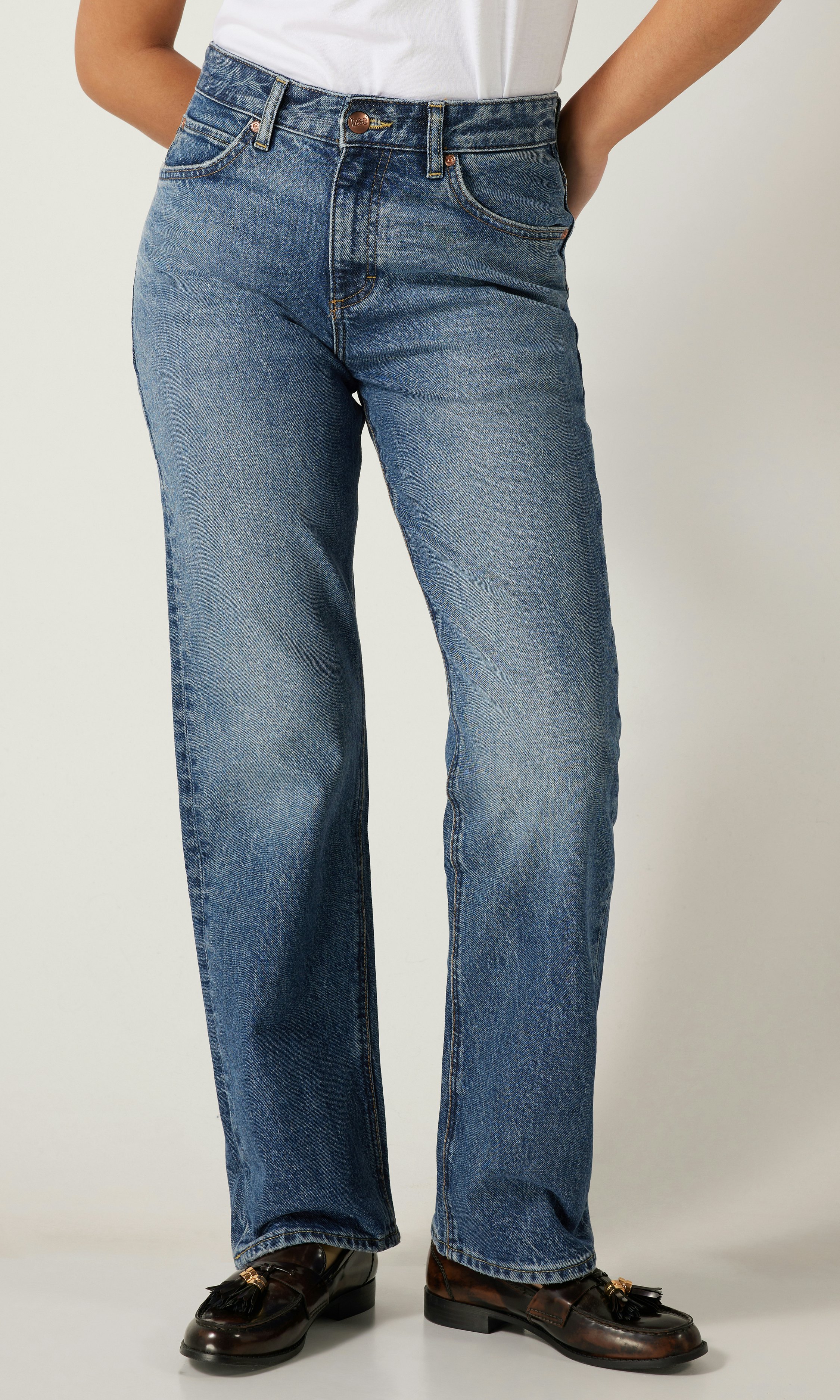Lee Rider Classic Medium Bla Jeans Mellanbla Dam Carlings