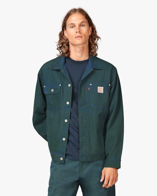 Levis Men Green Solid Denim Jacket