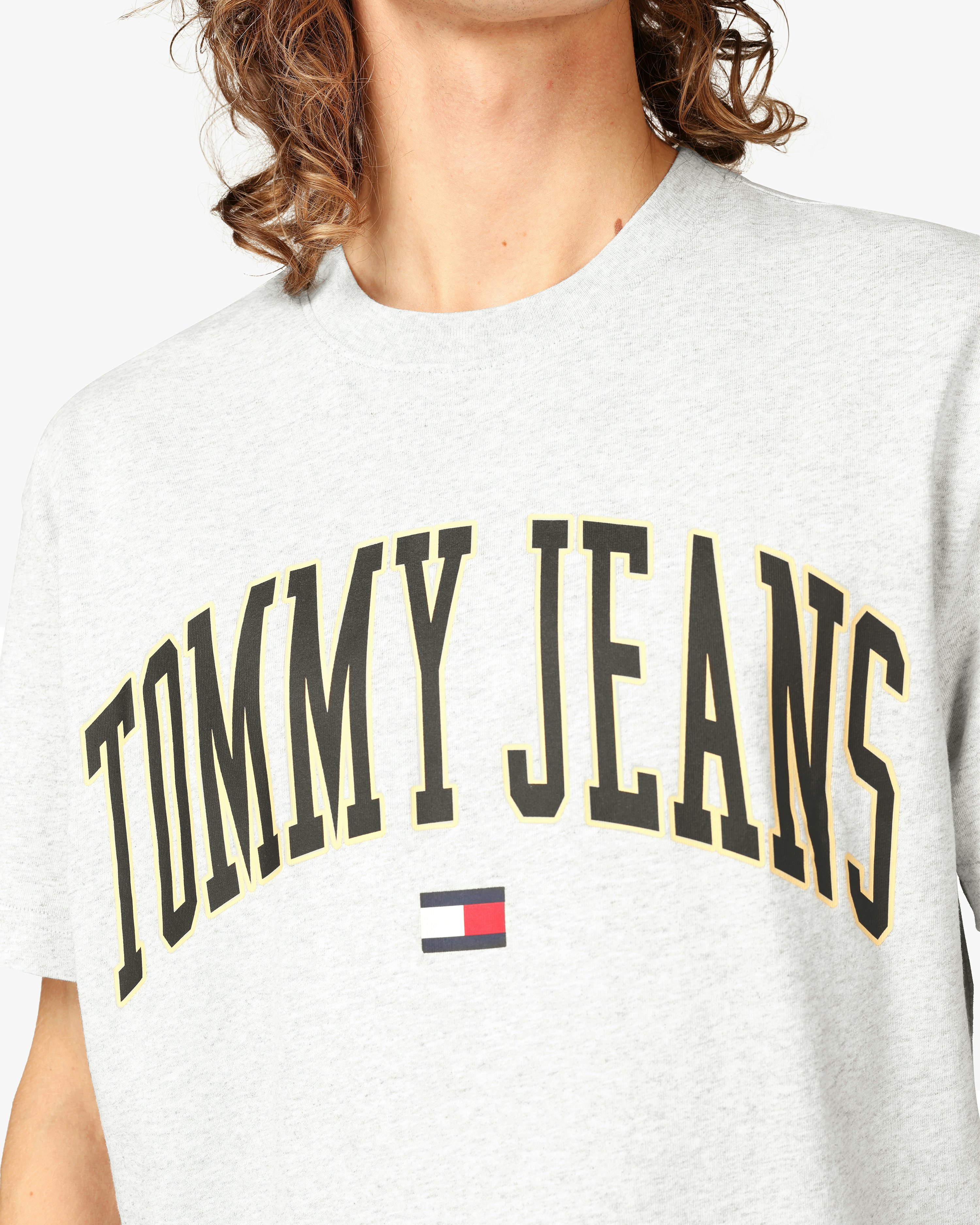 T-Shirt Grey Classic melange Jeans Arch Grey | Tommy | Gold at Men