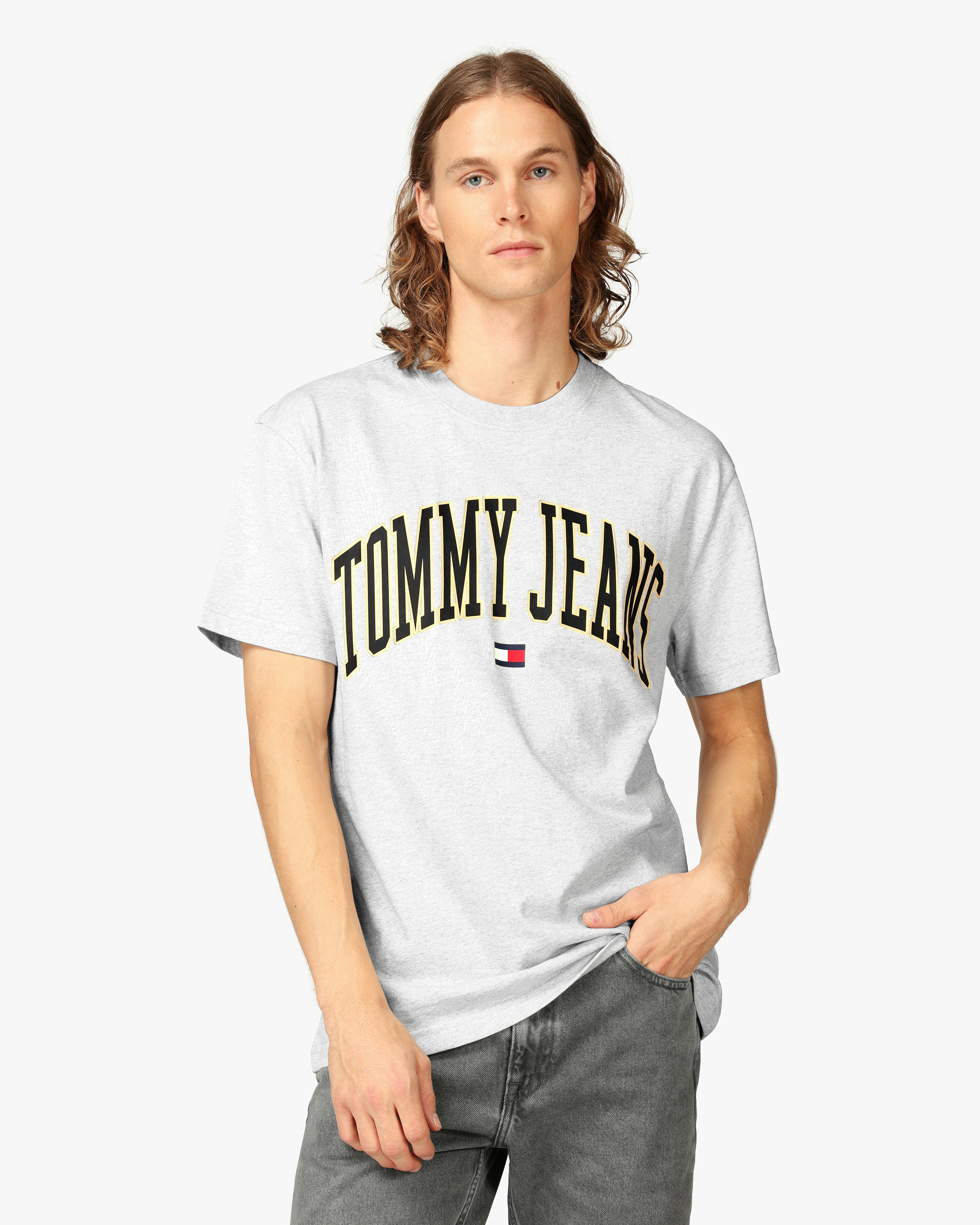Tommy Jeans Classic Arch Grey Grey T-Shirt Men at melange Gold | 