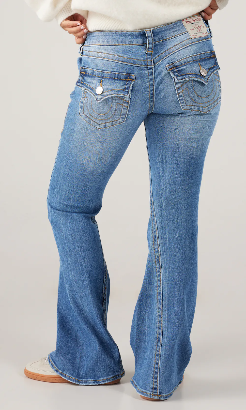 True Religion Joey Low Rise Flare Medium Blå Jeans | Dame | Bukser